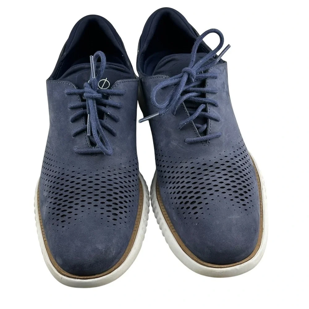 Cole Haan Men's ZeroGrand 2.0 Lined Laser Wingtip Oxford Blue C23806 Size 9 M